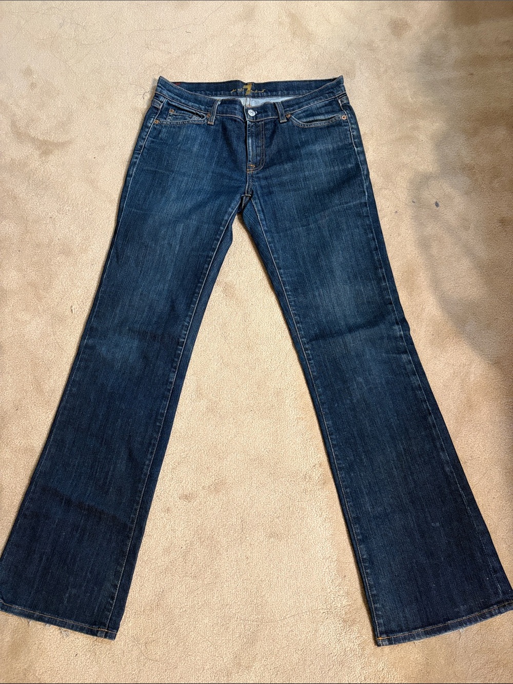 7 For All Mankind Dark Blue Flare Jeans